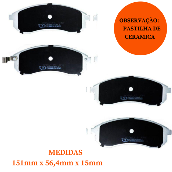 Jogo de Pastilha de Freio Dianteira de Cerâmica Mitsubishi L200 Outdoor  Pajero Sport