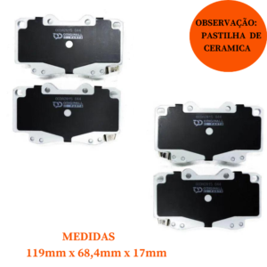 Jogo de Pastilha de Freio Dianteira de Cerâmica Toyota Hillux 2005/2009