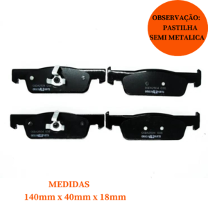 Jogo de Pastilha de Freio Dianteira de Semi-Metálica Renault Logan Sandero  2014/...