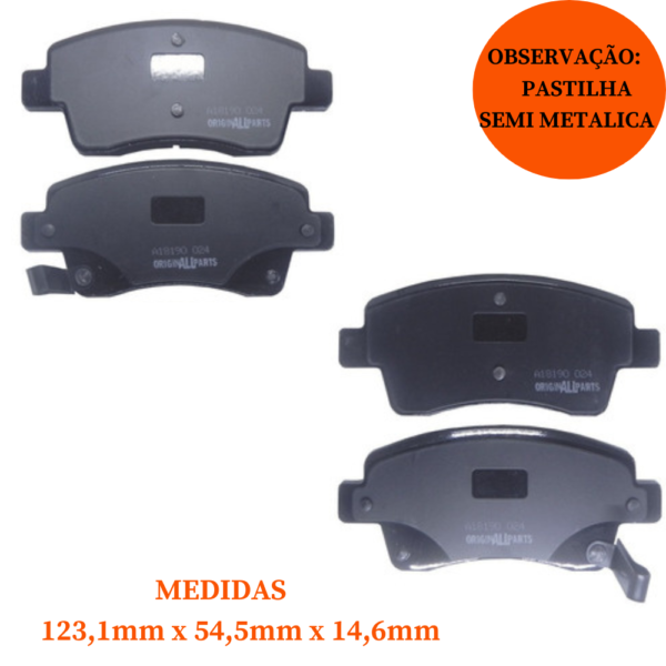 Jogo de Pastilha de Freio Dianteira Semi-Metálico Toyota Etios Yaris