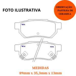 Jogo de Pastilha de Freio Traseira de Cerâmica Honda City 2009/...