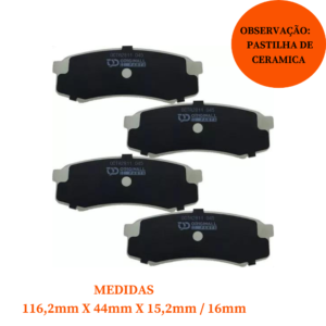 Jogo de Pastilha de Freio Traseira de Cerâmica Mitsubishi Pajero Full Toyota Hillux SW4 Land Cruiser Prado