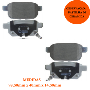 Jogo de Pastilha de Freio Traseira de Cerâmica Suzuki Vitara S Cross Swift