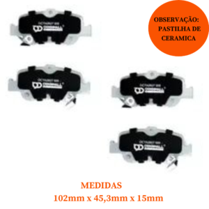 Jogo de Pastilha de Freio Traseira de Cerâmica Toyota Corolla 2008 Até 2014