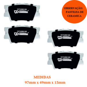 Jogo de Pastilha de Freio Traseira de Cerâmica Toyota Corolla RAV4