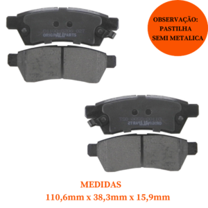 Jogo de Pastilha de Freio Traseira Semi-Metálica Nissan Frontier 2008/... X Terra 2005/...