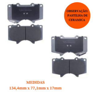 Jogo de Pastilha de Freio Dianteira de Cerâmica Mitsubishi Pajero Full Toyota Hilux