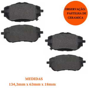 Jogo de Pastilha de Freio Dianteira de Cerâmica Toyota Corolla