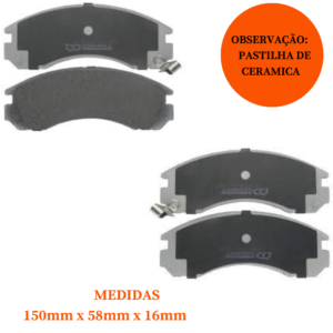 Jogo de Pastilha de Freio Dianteira de Cerâmica Mitsubishi L200 Pajero Sport Eclipse Galant Space Wagon