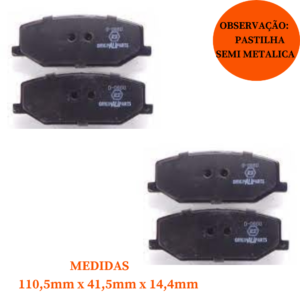Jogo de Pastilha de Freio Dianteira Semi Metálica Suzuki Jiminy Samurai Super Carry