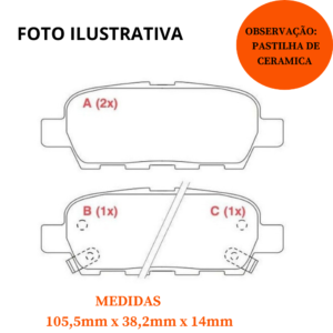 Jogo de Pastilha de Freio Traseira de Cerâmica Nissan Sentra 2007/...