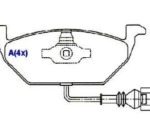 Pastilha de Freio Dianteira Audi A3 1.6 , 1.8 -2002/... Golf 2002/...