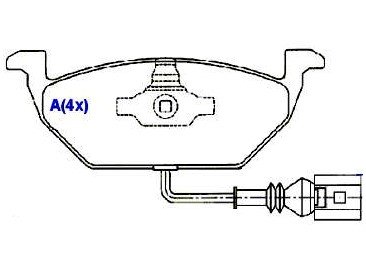 Pastilha de Freio Dianteira Audi A3 1.6 , 1.8 -2002/... Golf 2002/...