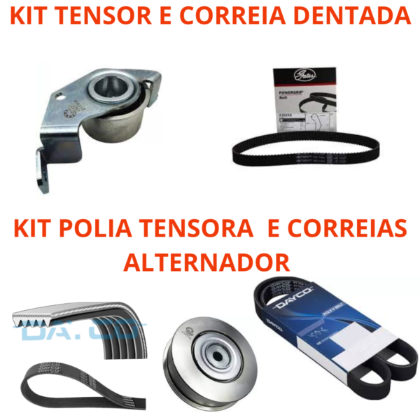 Kit Tensor e Correias do Alternador e Kit Tensor e Correia Dentada