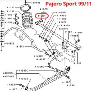 Par de Bucha do Braço Transversal Traseiro Mitsubishi Pajero Sport 1999 até 2012